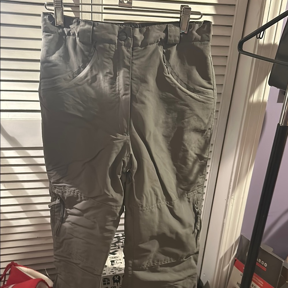 Boys gray fleece lined L.L. Bean snow ski pants